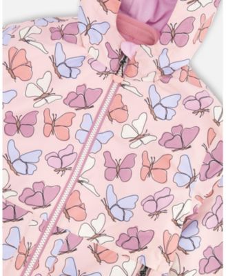 Big Girls 4-16 3 in 1 Mid Season Two Piece Outerwear Set with Butterfly Print