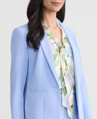 Women's Stretch Crepe One-Button Panel Seamed Jacket