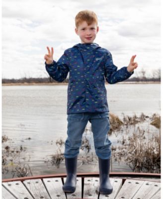 Boys 4-20 Packable Polyester Windbreaker with Car Print