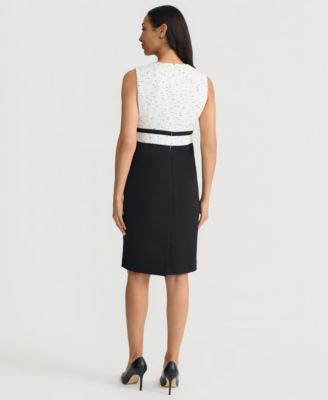 Women's Tweed-Crepe Framed Sheath Dress