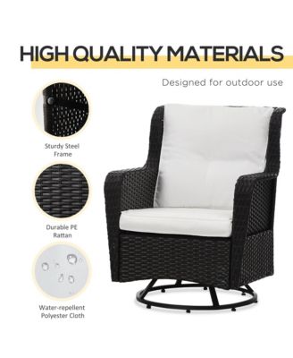 Patio Bistro Set, Rocking & 360° Rotation, Porch Furniture,