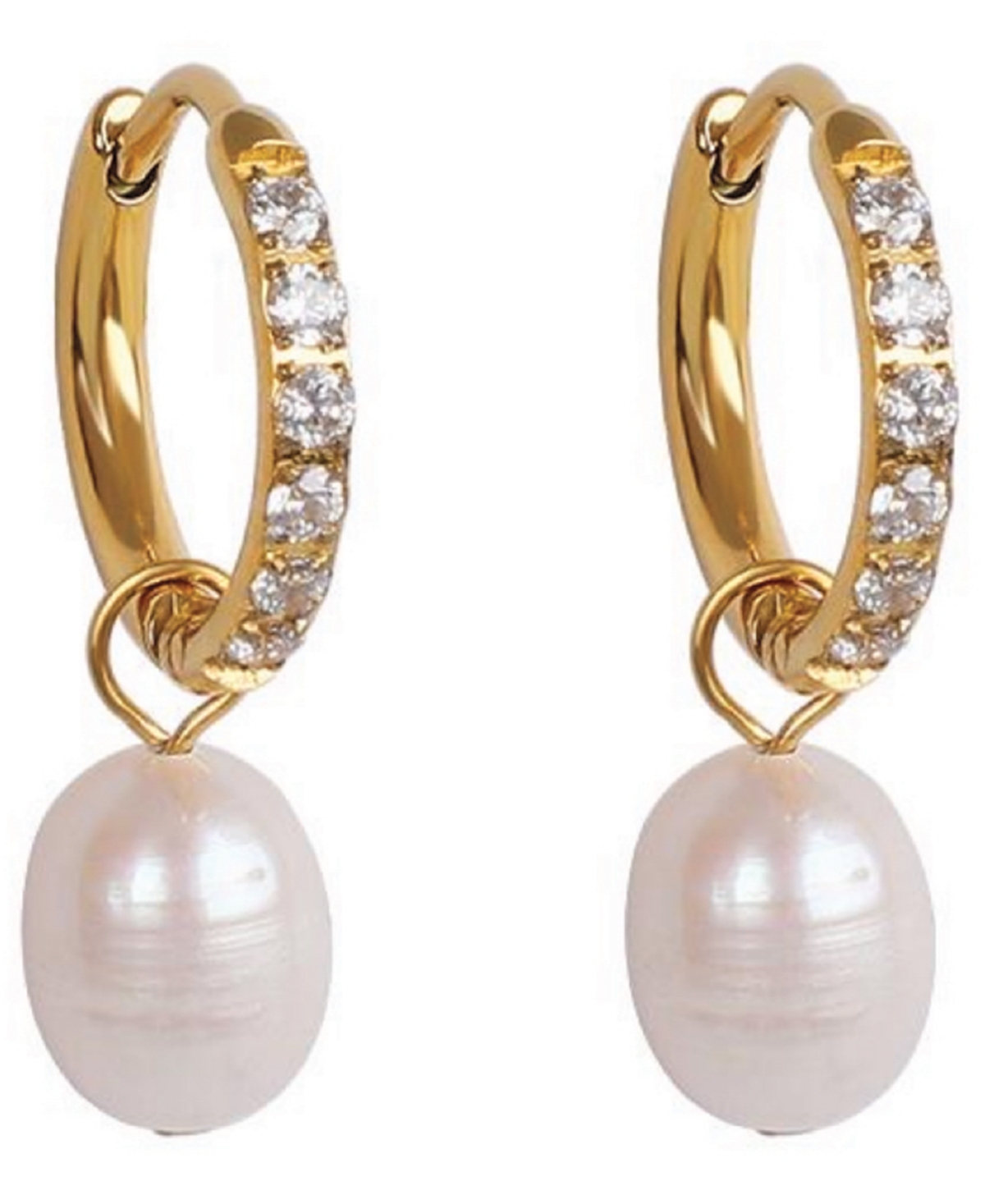 Lola Ade Isla Gold-Tone Pearl Hoop Earrings