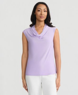 Women's Cowl-Neck Cap-Sleeve Top  