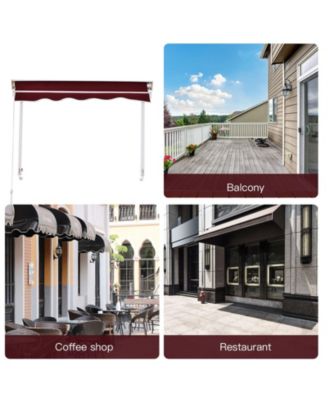 6' Retractable Patio Window Awning with Shade