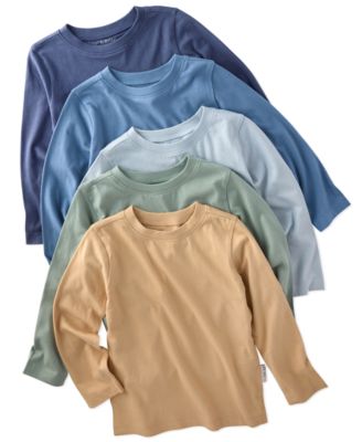 butterblu Baby Boys or Baby Girls Round Neck Long-Sleeve T-Shirts 5-Pack - Terra BlueBeige 35$