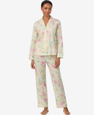 Long-Sleeve Notch Collar Pajama Set