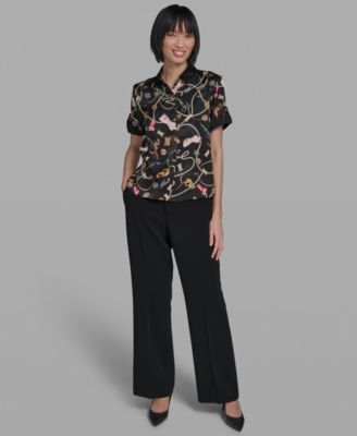 Women's Printed Camp Collared Shirt