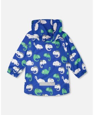 Big Boys Rain Jacket in Polyurethane Chameleon Print