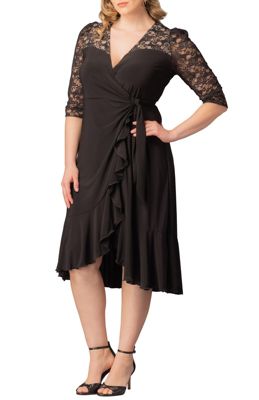 Plus Size Lavish Lace Wrap Dress