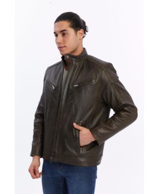 Men's Motorcyle Style Leather Jacket
