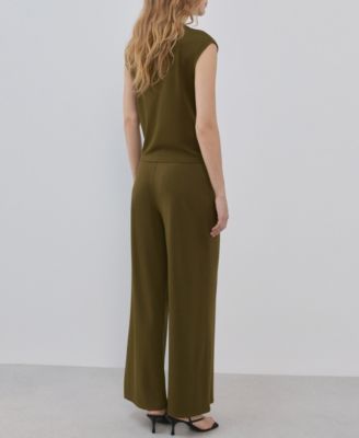 Women's Elastic Waist Straight-Fit Pants