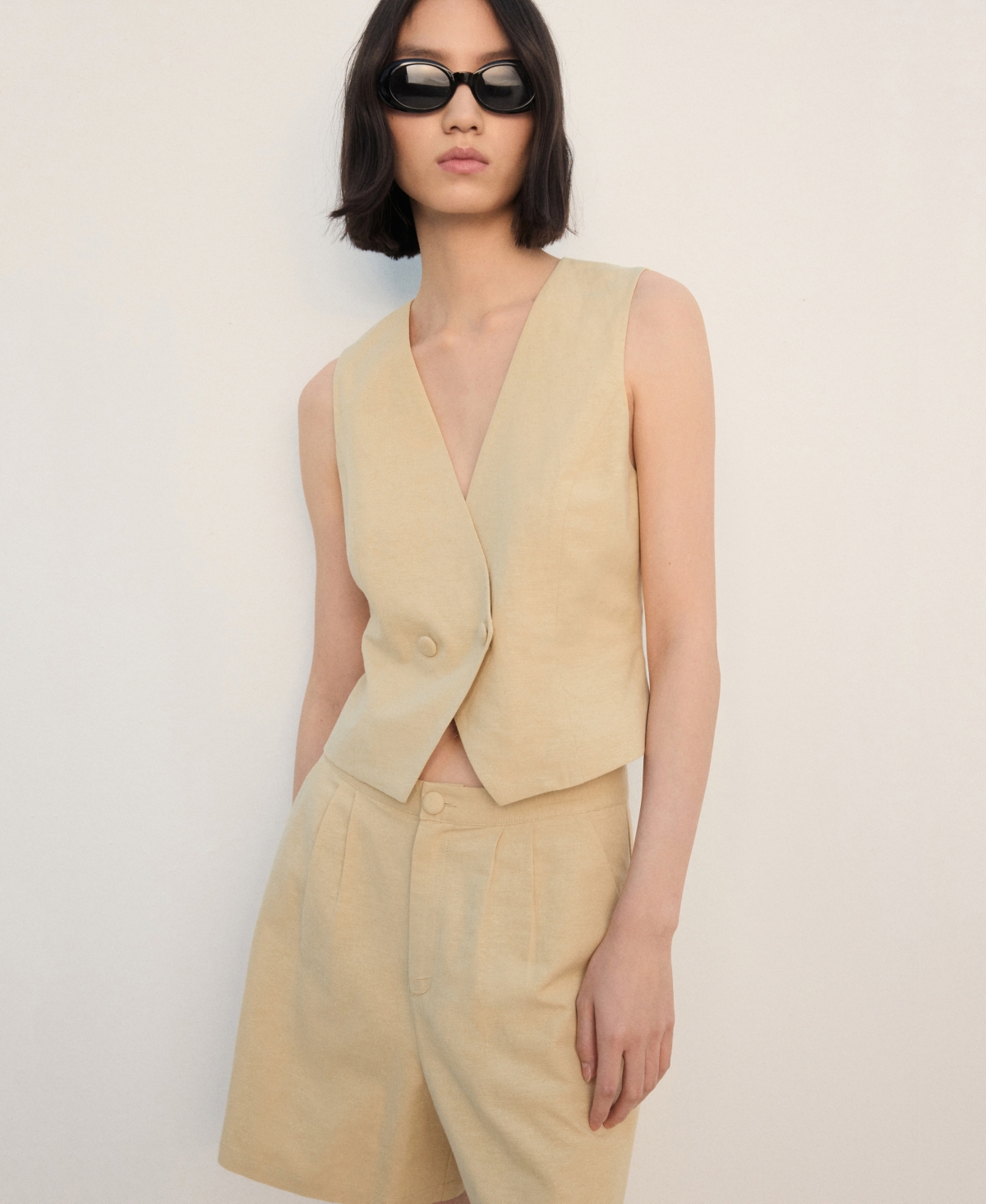 Mango Women's Straight Linen-Blend Shorts