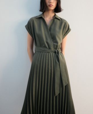Women's Pleated Shirt Dress