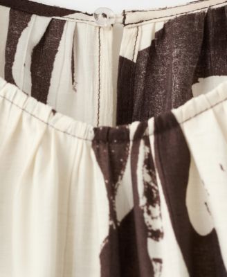 Women's Printed Cropped Belt Jumpsuit