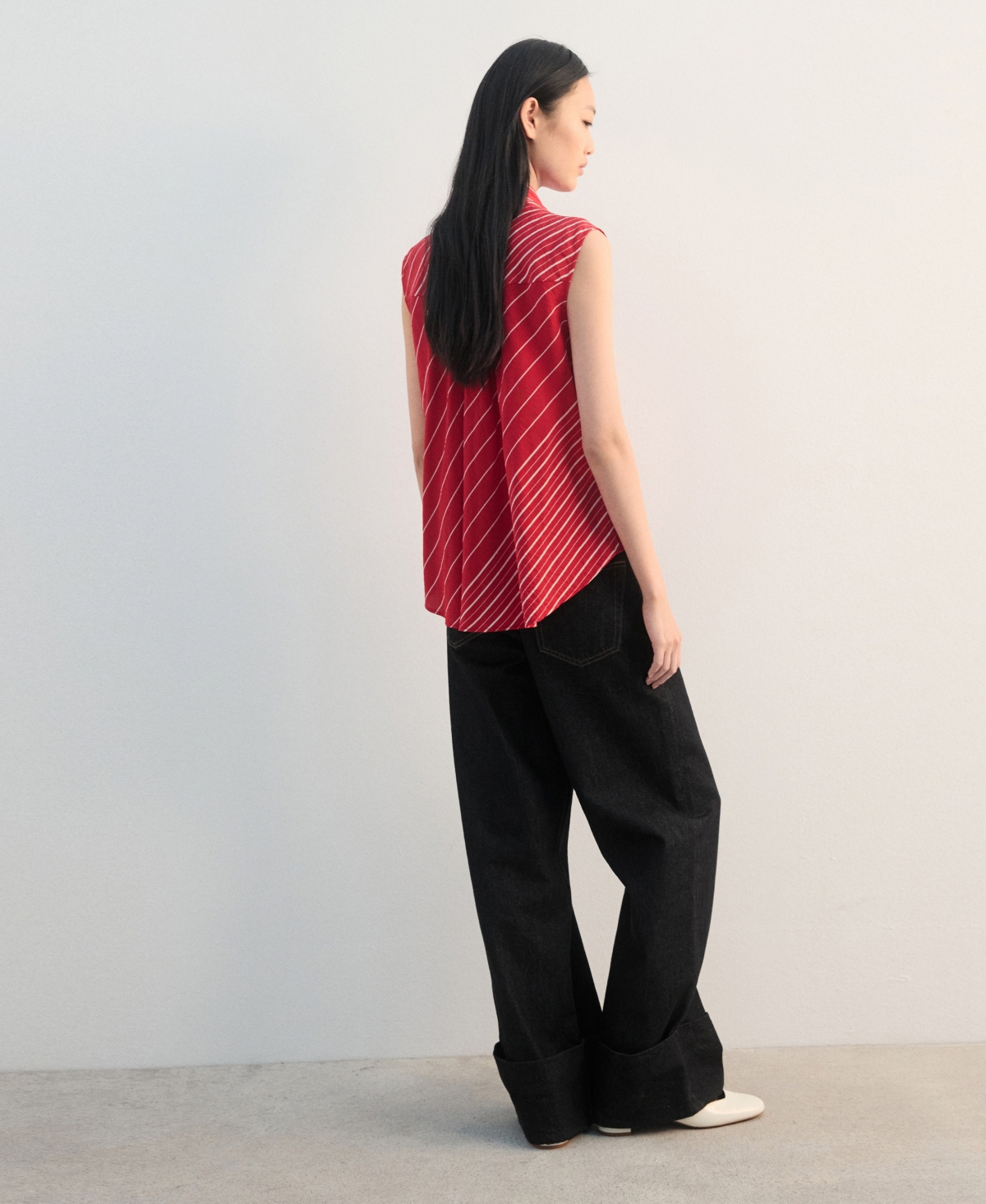 Mango Women's Scarf Striped Blouse