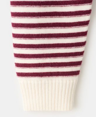 Women's Striped Polo-Neck Sweater