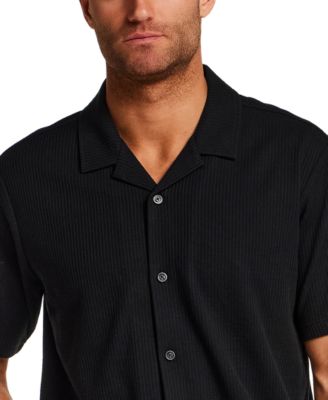 Men's Short-Sleeve Seersucker Coatfront Knit Shirt
