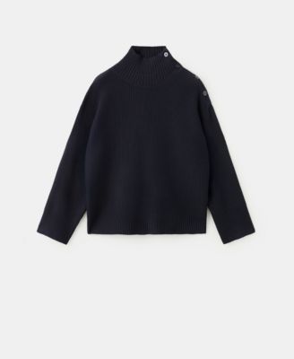 Women's Buttons Perkins-Neck Sweater