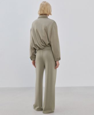 Women's Elastic Waist Straight-Fit Pants