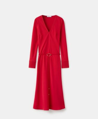 Women's Belted V-Neck Dress