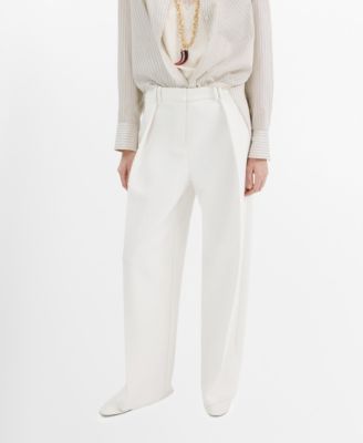 Women's Wide-Leg Mid-Rise Pleated Pants