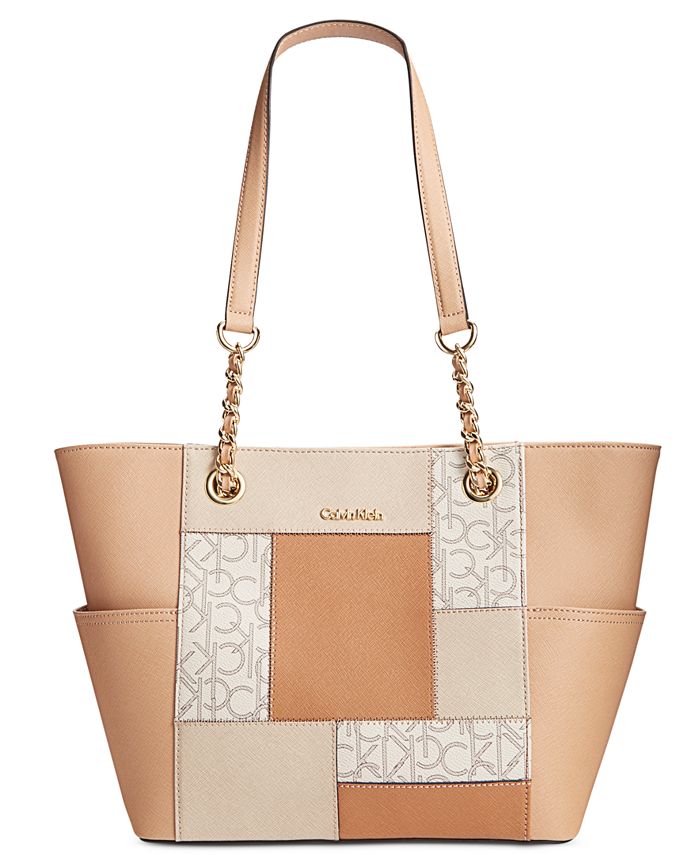 Calvin Klein Patchwork Saffiano Leather Tote & Reviews - Handbags &  Accessories - Macy's