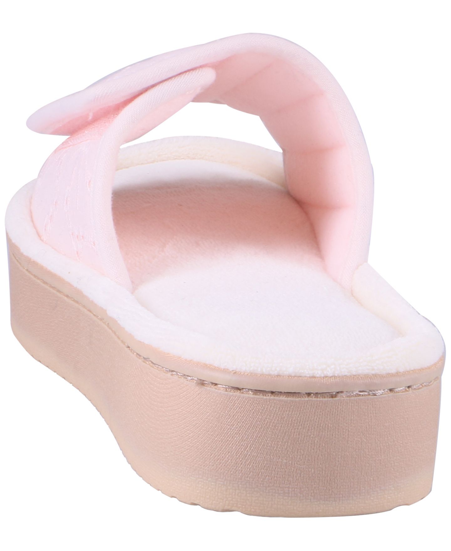 Женские сандалии Isotoner Signature Crochet Lace Adjustable Open-Toe Slide Platform, цвет: Розовый — фото 3