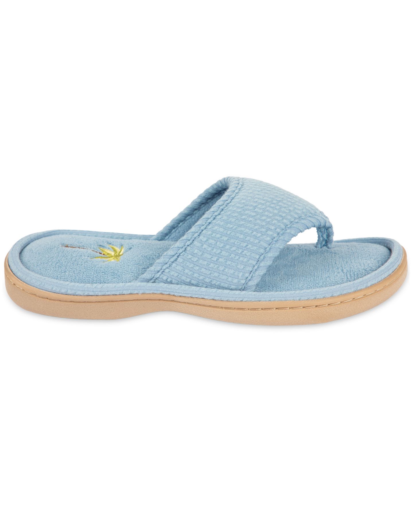 Женские тапочки Isotoner Signature Embroidered Seersucker Flip Flop, цвет: Яркий синий — фото 3