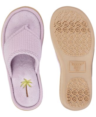 Women's Embroidered Seersucker Flip Flop Slippers