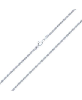 Thin Lightweight 2MM .925 Sterling Silver Rope Link Chain Necklace