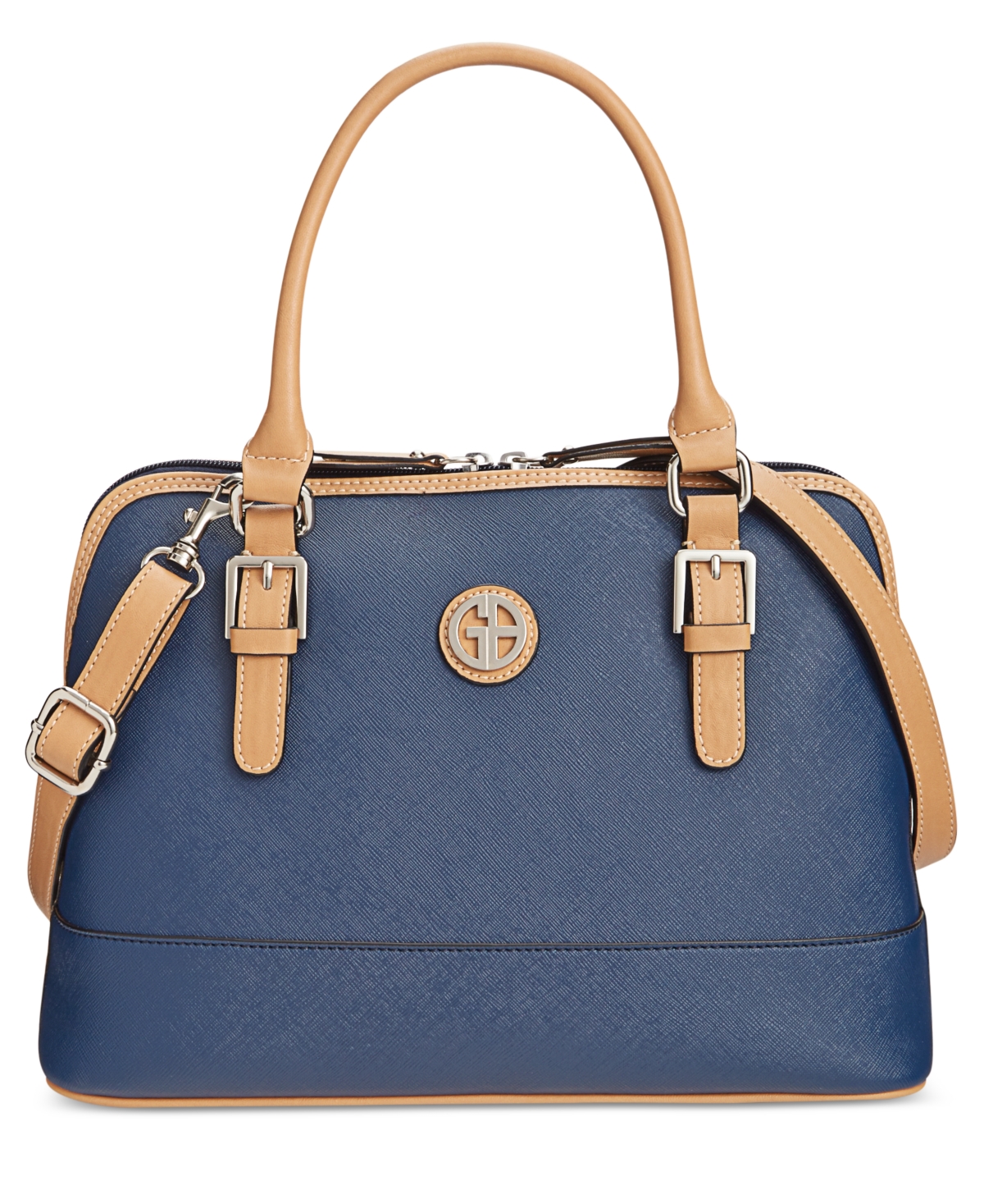 Saffiano Dome Satchel, Created for Macy's - Navy