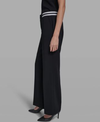 Petite Mid Rise Contrast Pants
