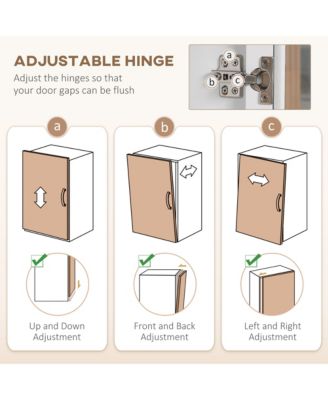 63"H MDF & Particleboard Glass Doors, Adjustable Shelves, Anti-Tip Design 5-Tier Kitchen Storage Cabinet