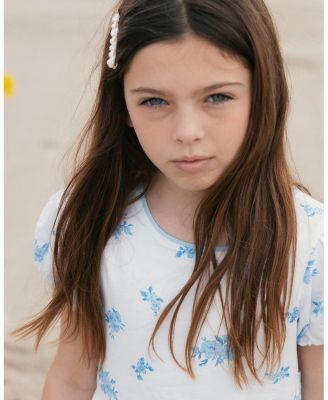 Toddler Girls Organic Puff Sleeve Sateen Party Dress