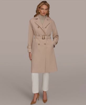 Women's Double Breasted Belted Notch Collar Trench Coat