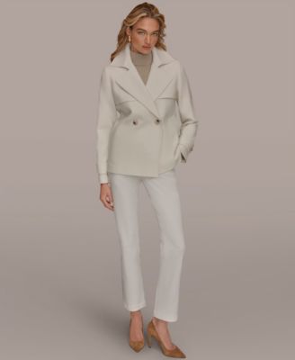 Women's Short Crepe Notch Collar Trench Coat