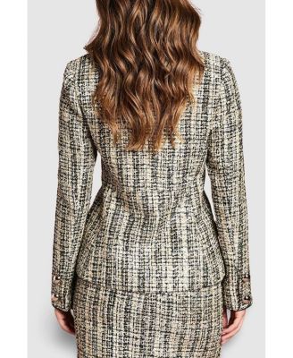 Women's Sequin Tweed Fitted Blazer