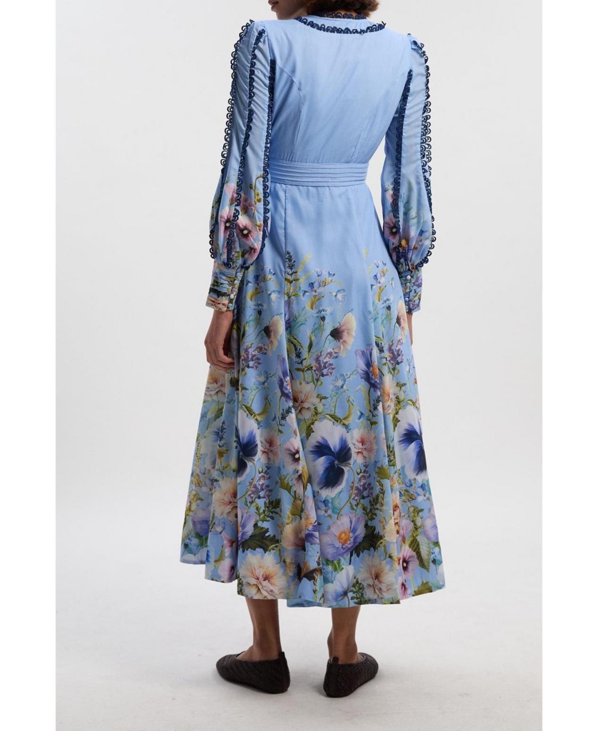 Karen Millen Women's Trailing Floral Woven Plunge Maxi Dress