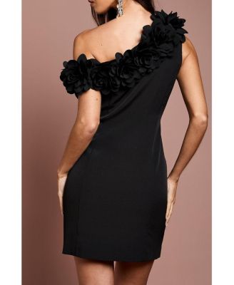 Women's 3d Floral One Shoulder Mini Dress