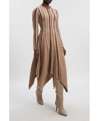 Women's Asymmetric Hem Knit Midi Dress