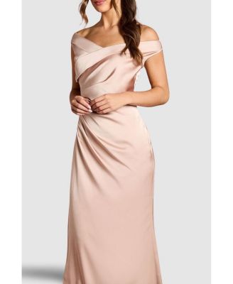 Women's Satin Bardot Maxi Dress