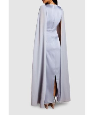 Women's Sleeveless Cape Maxi Dress