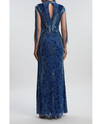 Women's Embellished Tassel Sleeve Maxi Dress