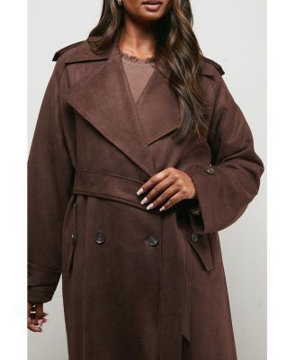 Women's Cuff Detail Belted Coat
