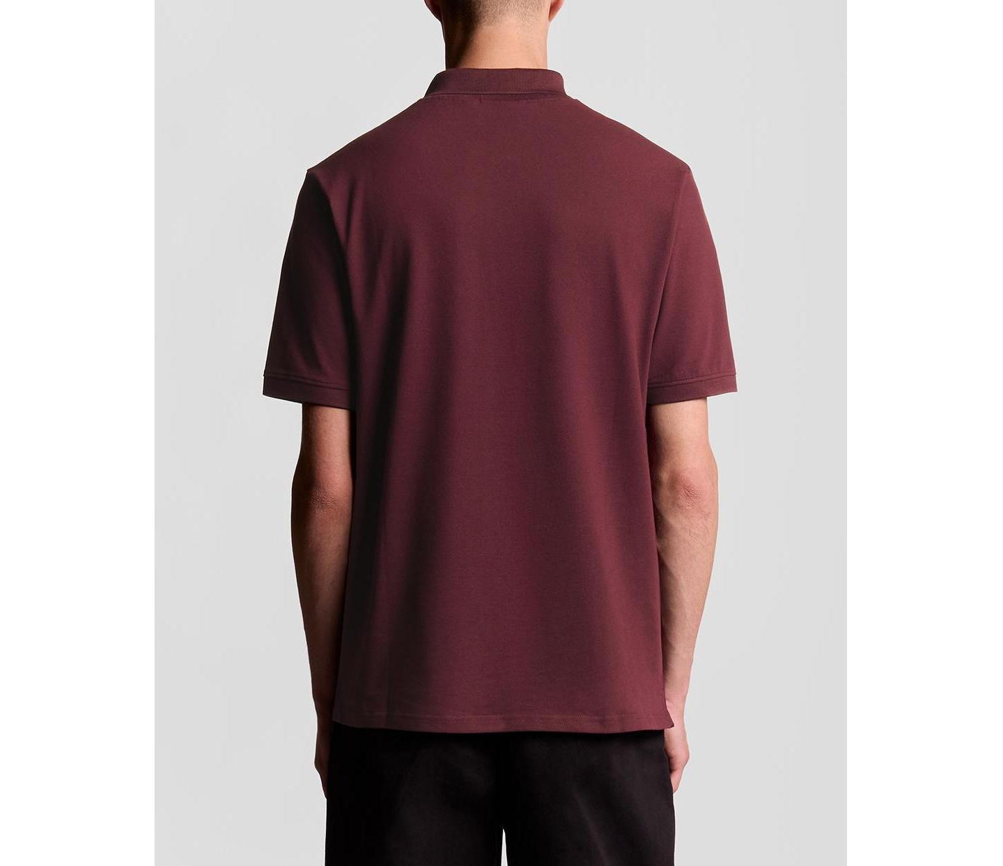 Мужское поло Lyle & Scott Plain Polo, цвет: Бордовый — фото 7