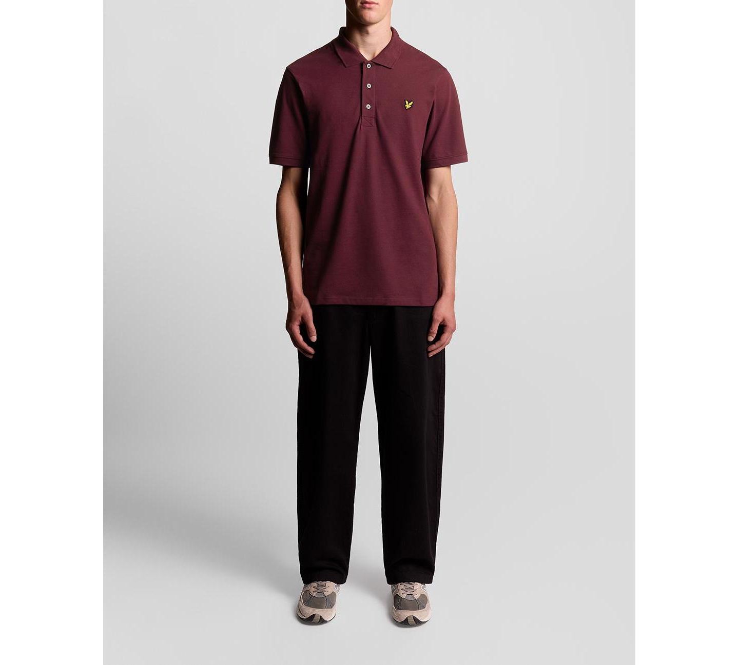Мужское поло Lyle & Scott Plain Polo, цвет: Бордовый — фото 17
