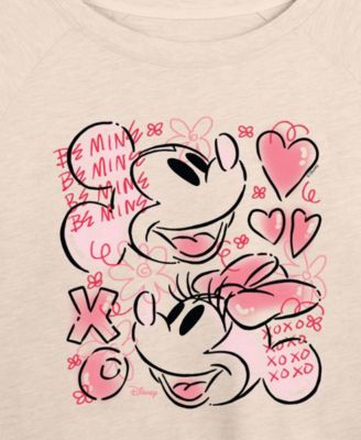 Women's Mickey And Minnie Be Mine Xoxo French Terry Long sleeve T-shirt