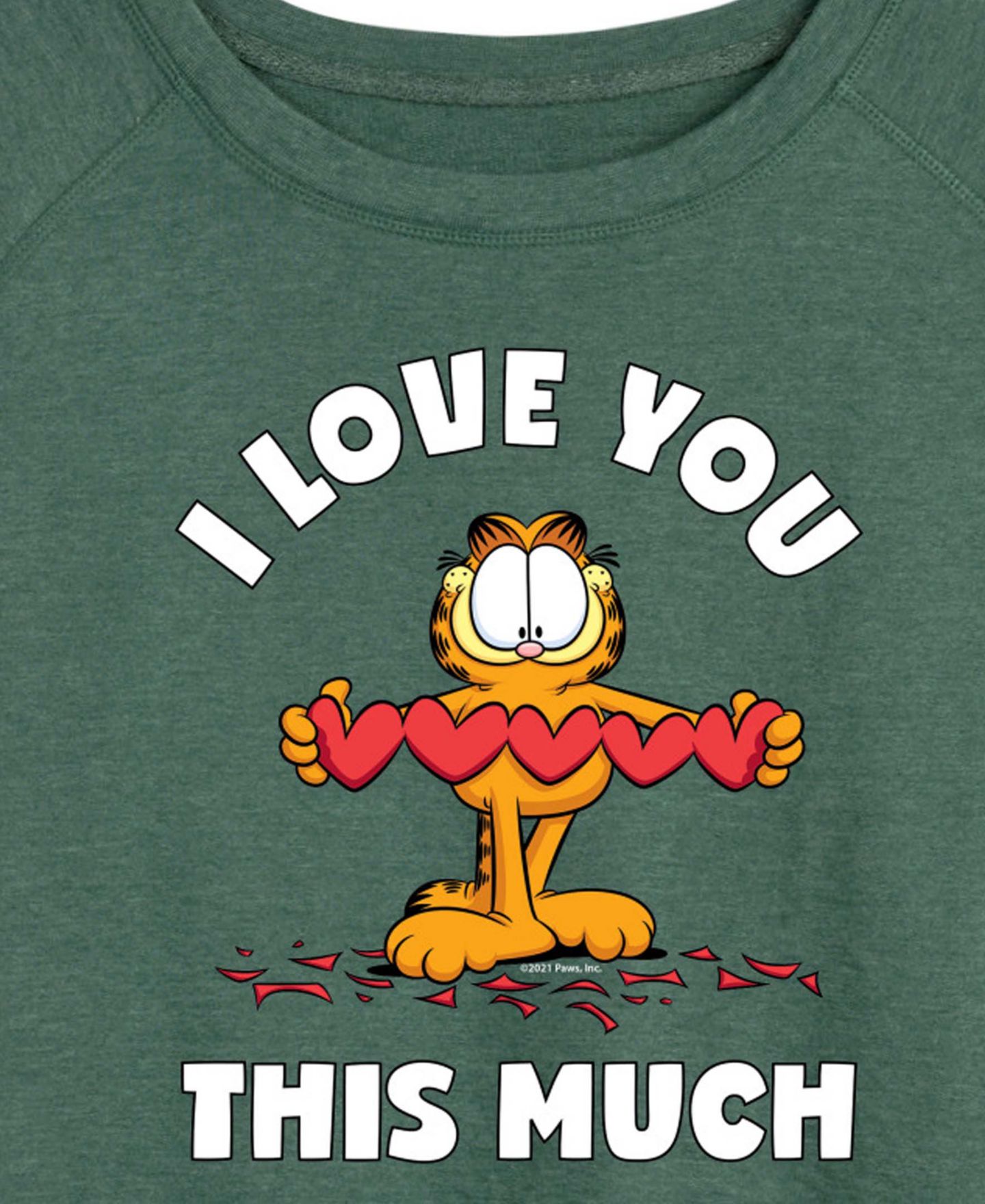Женская футболка Hybrid Apparel Garfield I Love You This Much French Terry Long-Sleeve, цвет: Меланжевый — фото 2
