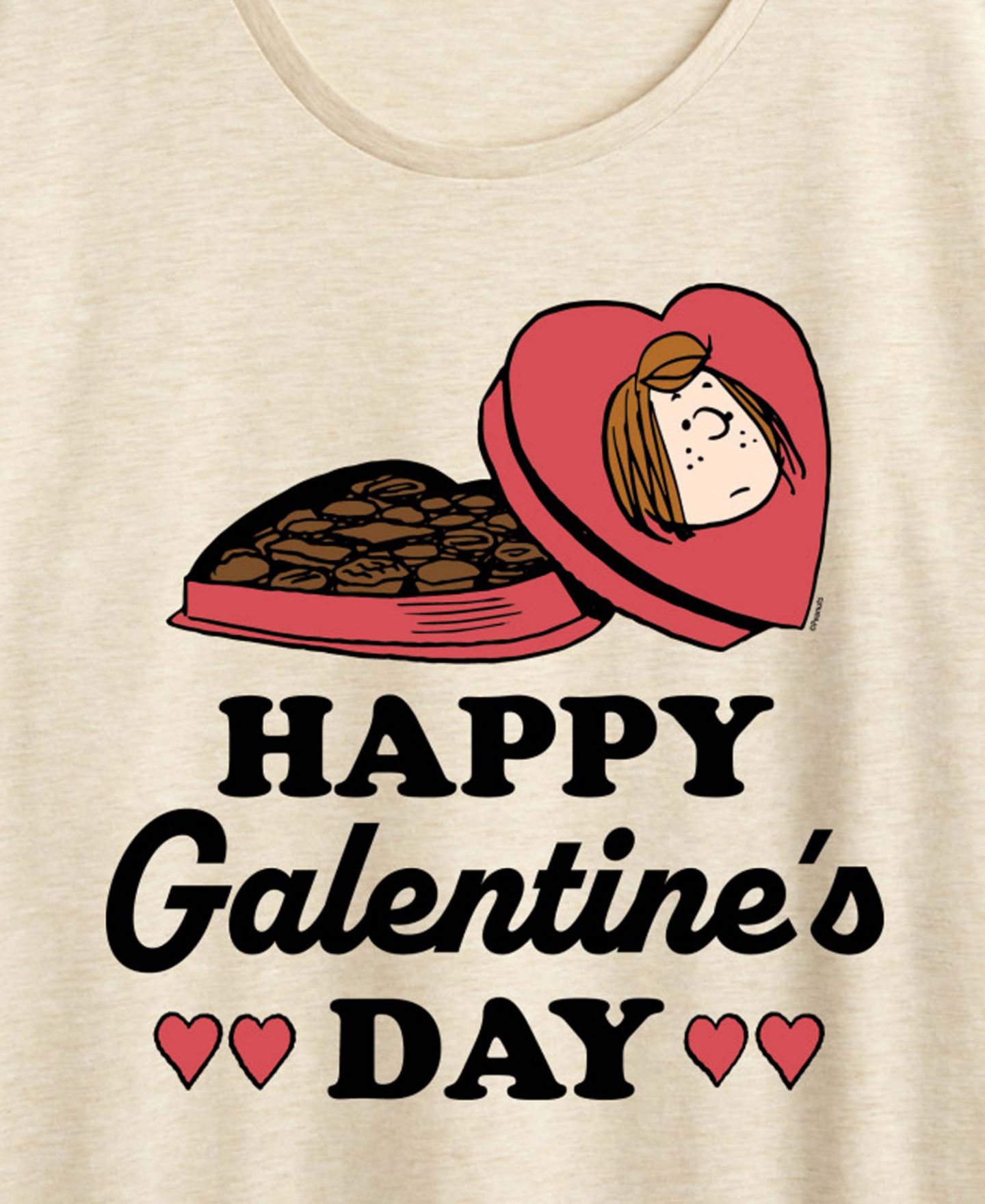 Женская футболка Hybrid Apparel Peanuts Peppermint Patty Happy Galentines Day Short-Sleeve Graphic, цвет: Берёзовый — фото 2
