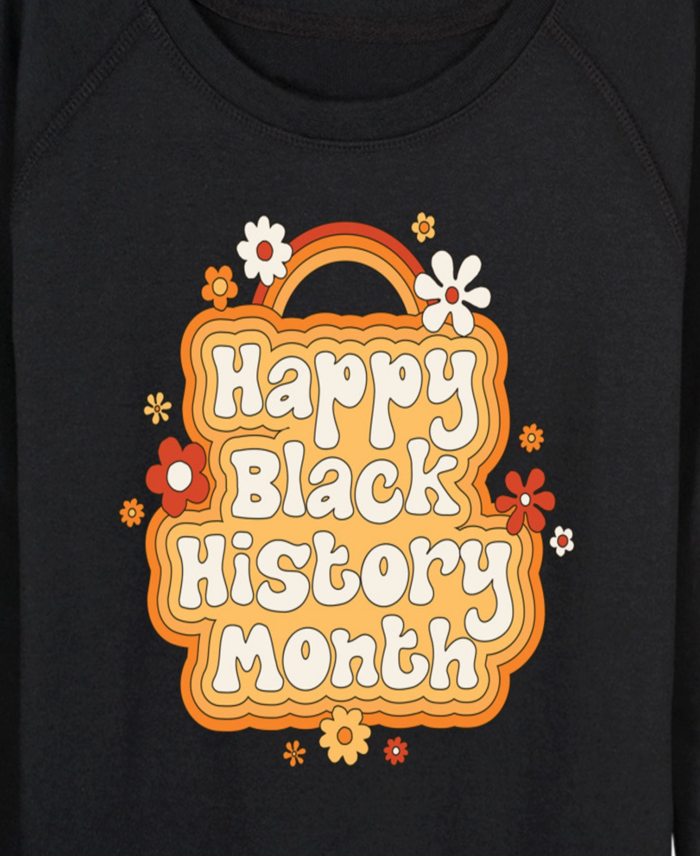 Женская футболка Hybrid Apparel Instant Message Happy Black History Month French Terry Long-Sleeve, цвет: Чёрный — фото 2